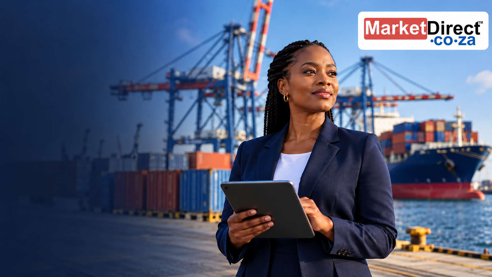 International shipping and SME trade finance with MarketDirect.co.za branding